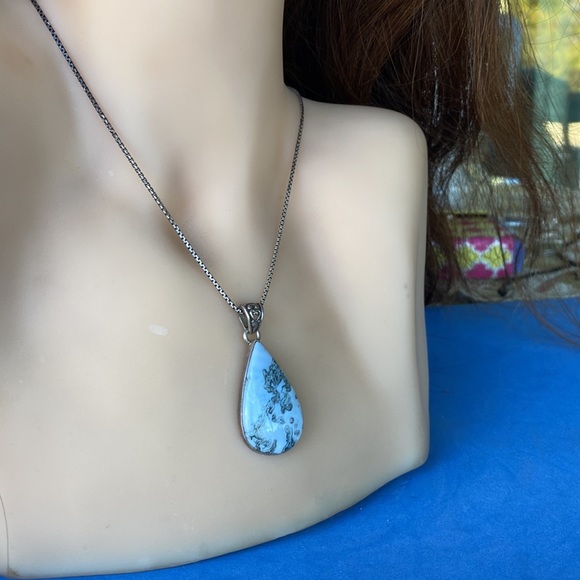 LOVELY LARIMAR PENDANT in Sterling Silver 925 - Picture 4 of 8